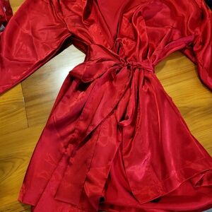 Victoria's Secret Vibrant Red Satin Wrap